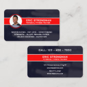 Profiel afbeelding blauw rood trainer visitekaartje (Voorkant / Achterkant)