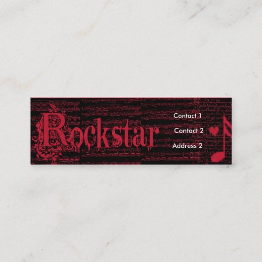Profiel als een Rockstar-profielkaart Mini Visitekaartje (Voorkant)