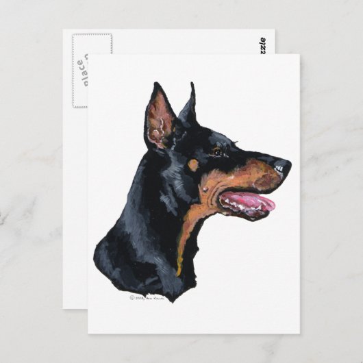 Profiel Doberman Pinscher Briefkaart (Voorkant / Achterkant)