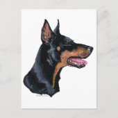 Profiel Doberman Pinscher Briefkaart (Voorkant)