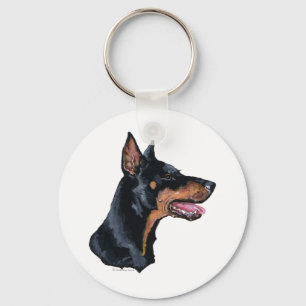 Profiel Doberman Pinscher Sleutelhanger