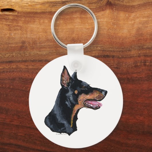 Profiel Doberman Pinscher Sleutelhanger (Voorkant)