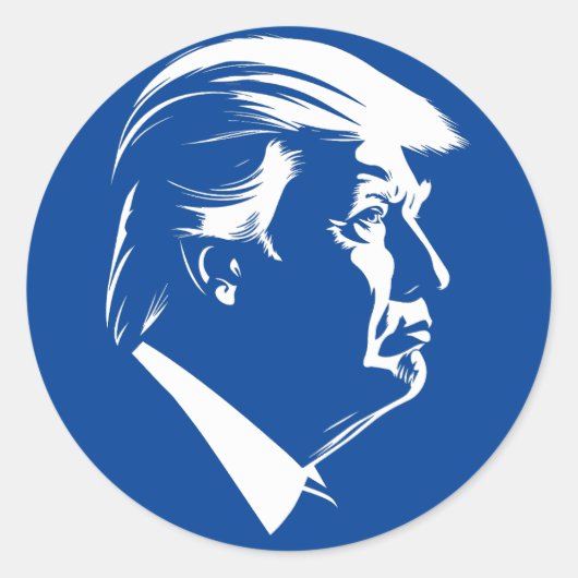 Profiel Donald Trump Ronde Sticker (Voorkant)