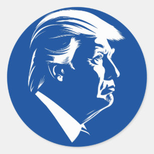 Profiel Donald Trump Ronde Sticker