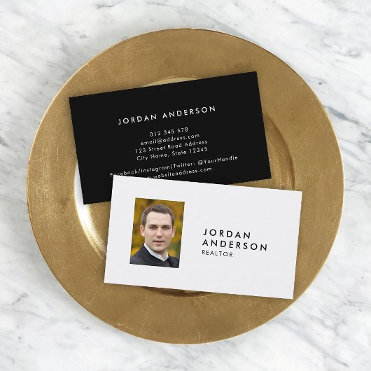 Profiel Foto Eenvoudige minimalistische bewerkbare Visitekaartje