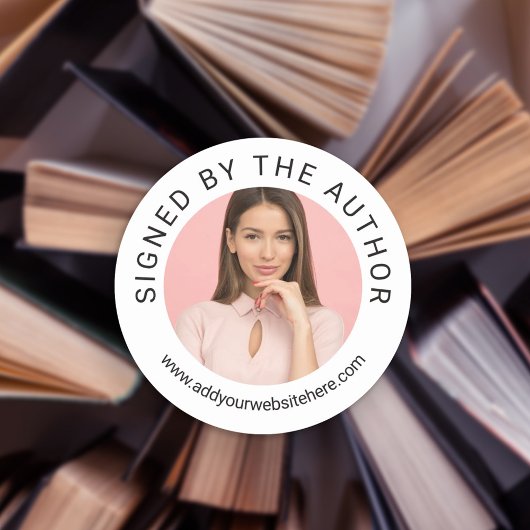 Profiel Foto Ondertekend door de auteur Ronde Sticker