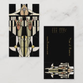  Profiel Kaart Glas in lood Paneel Zwart Visitekaartje (Voorkant / Achterkant)