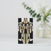  Profiel Kaart Glas in lood Paneel Zwart Visitekaartje (Staand voorkant)