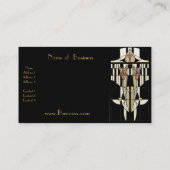  Profiel Kaart Glas in lood Paneel Zwart Visitekaartje (Achterkant)