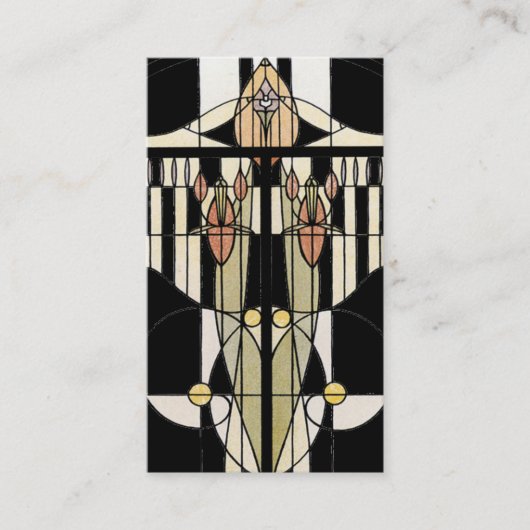  Profiel Kaart Glas in lood Paneel Zwart Visitekaartje (Voorkant)