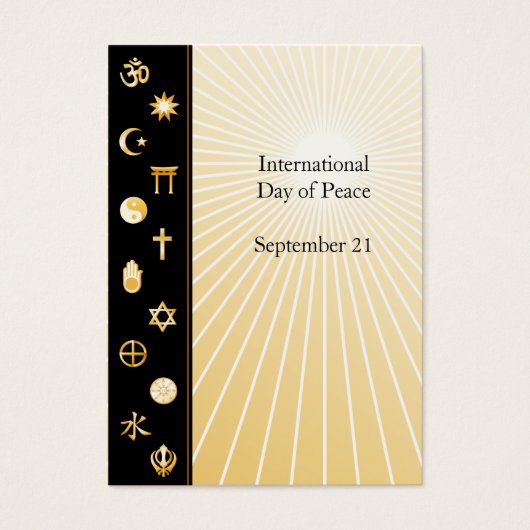 Profiel kaart voor Internationale Dag van de Vrede (Voorkant)