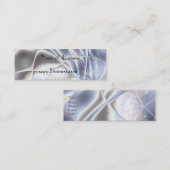 Profiel Kaart Zakelijk Zilveren Folie Parel Lang Mini Visitekaartje (Voorkant / Achterkant)