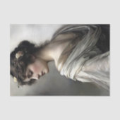 profiel Meisje in Ivoor Decoupage Tissuepapier (Voorkant)