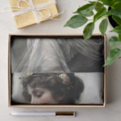 profiel Meisje in Ivoor Decoupage Tissuepapier (Geschenk)