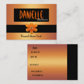 Profiel Persoonlijke Naam Kaart Zwart Gouden Bloem Visitekaartje (Voorkant / Achterkant)