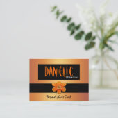 Profiel Persoonlijke Naam Kaart Zwart Gouden Bloem Visitekaartje (Staand voorkant)