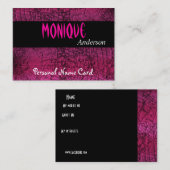 Profiel Persoonsnaam Kaart Black Crackle Pink Visitekaartje (Voorkant / Achterkant)