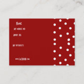 Profiel Persoonsnaam Kaart Retro Rood Wit Vlek Visitekaartje (Achterkant)