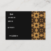 Profiel Persoonsnaam Kaart Retro Zwart Goud Visitekaartje (Achterkant)