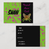 Profiel Persoonsnaam Kaart Roze Groene Kever Visitekaartje (Voorkant / Achterkant)