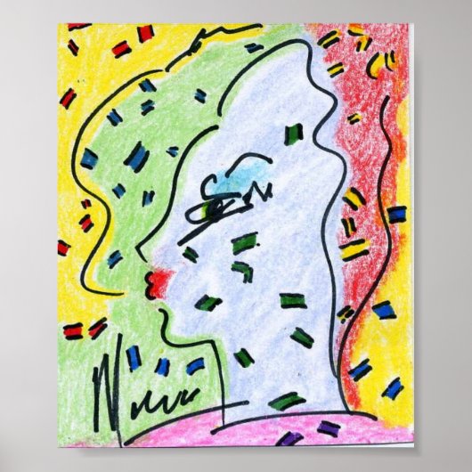 Profiel Peter Max van 60 met confitti Posters (Voorkant)