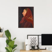Profiel Portret Vrouw in Rood Poster (Thuiskantoor)