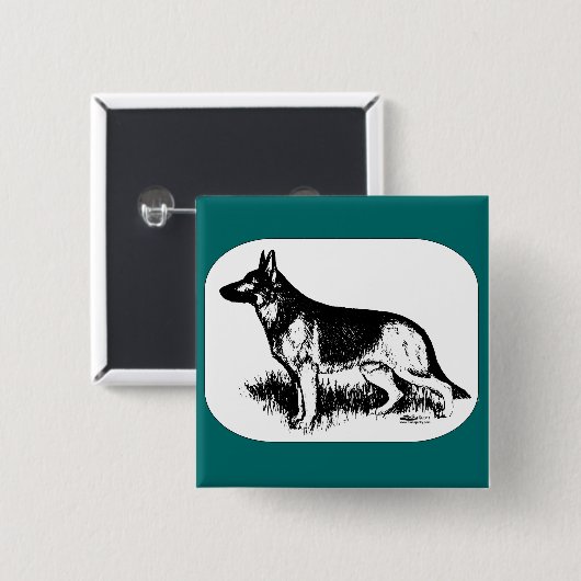 Profiel Shepherd Vierkante Button 5,1 Cm (Voorkant /achterkant)
