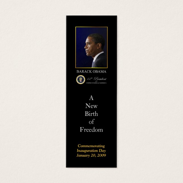 Profiel van Barack Obama Mini Visitekaartjes (Voorkant)