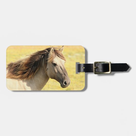 Profiel van beige paarden bagagelabel (Voorkant horizontaal)
