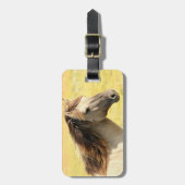 Profiel van beige paarden bagagelabel (Voorkant verticaal)