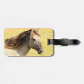 Profiel van beige paarden bagagelabel (Achterkant horizontaal)
