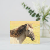 Profiel van beige paarden briefkaart (Staand voorkant)
