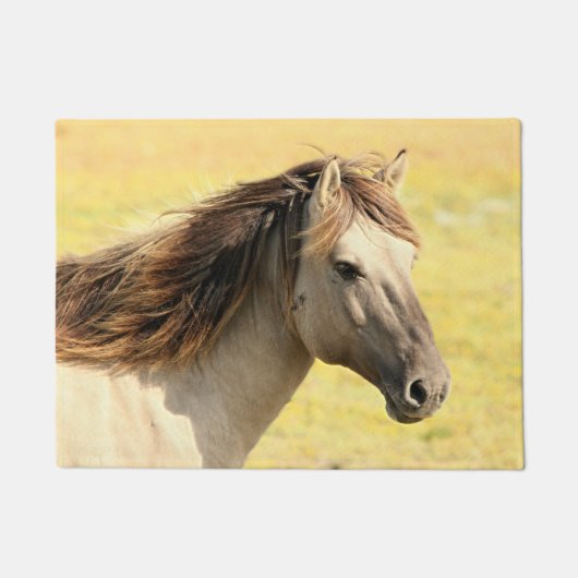 Profiel van beige paarden deurmat (Voorkant)