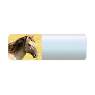 Profiel van beige paarden etiket
