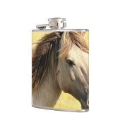Profiel van beige paarden heupfles (Links)