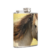 Profiel van beige paarden heupfles (Rechts)