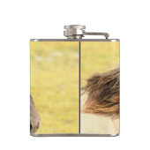 Profiel van beige paarden heupfles (Achterkant)