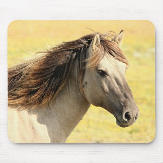 Profiel van beige paarden muismat (Voorkant)