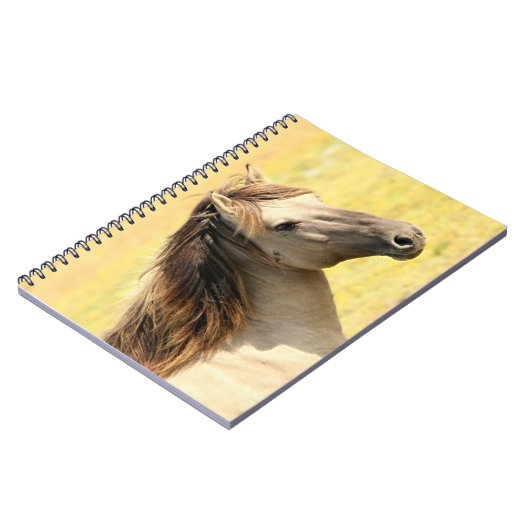 Profiel van beige paarden notitieboek (Linkerzijde)