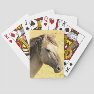 Profiel van beige paarden pokerkaarten