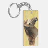 Profiel van beige paarden sleutelhanger (Voorkant Links)