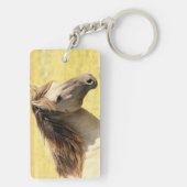 Profiel van beige paarden sleutelhanger (achterkant)