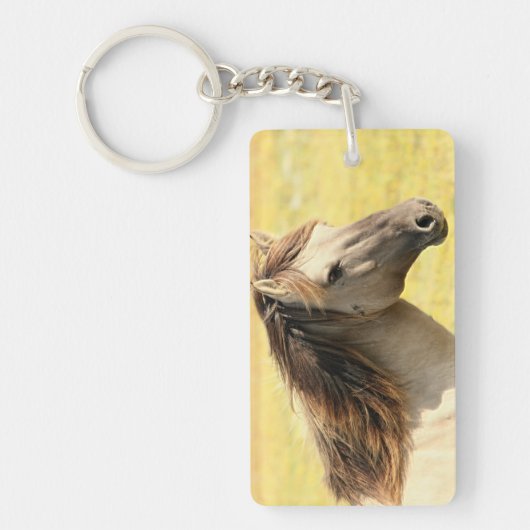 Profiel van beige paarden sleutelhanger (Voorkant)