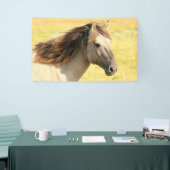 Profiel van beige paarden spandoek (Beurs)
