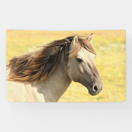 Profiel van beige paarden spandoek (Horizontaal)