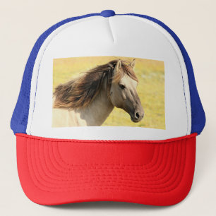 Profiel van beige paarden trucker pet