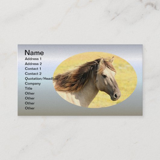 Profiel van beige paarden visitekaartje (Voorkant)