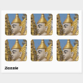 Profiel van Boeddhabeeld Vierkante Sticker (Vel)