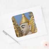 Profiel van Boeddhabeeld Vierkante Sticker (Envelop)