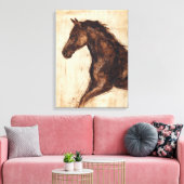 Profiel van bruine wilde paarden canvas afdruk (Insitu (Woonkamer))